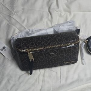 Calvin Klein Dark Brown Monogram Pouch